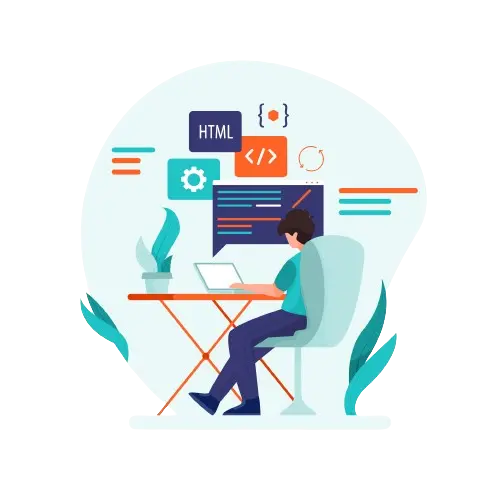 Developer creating a modern website