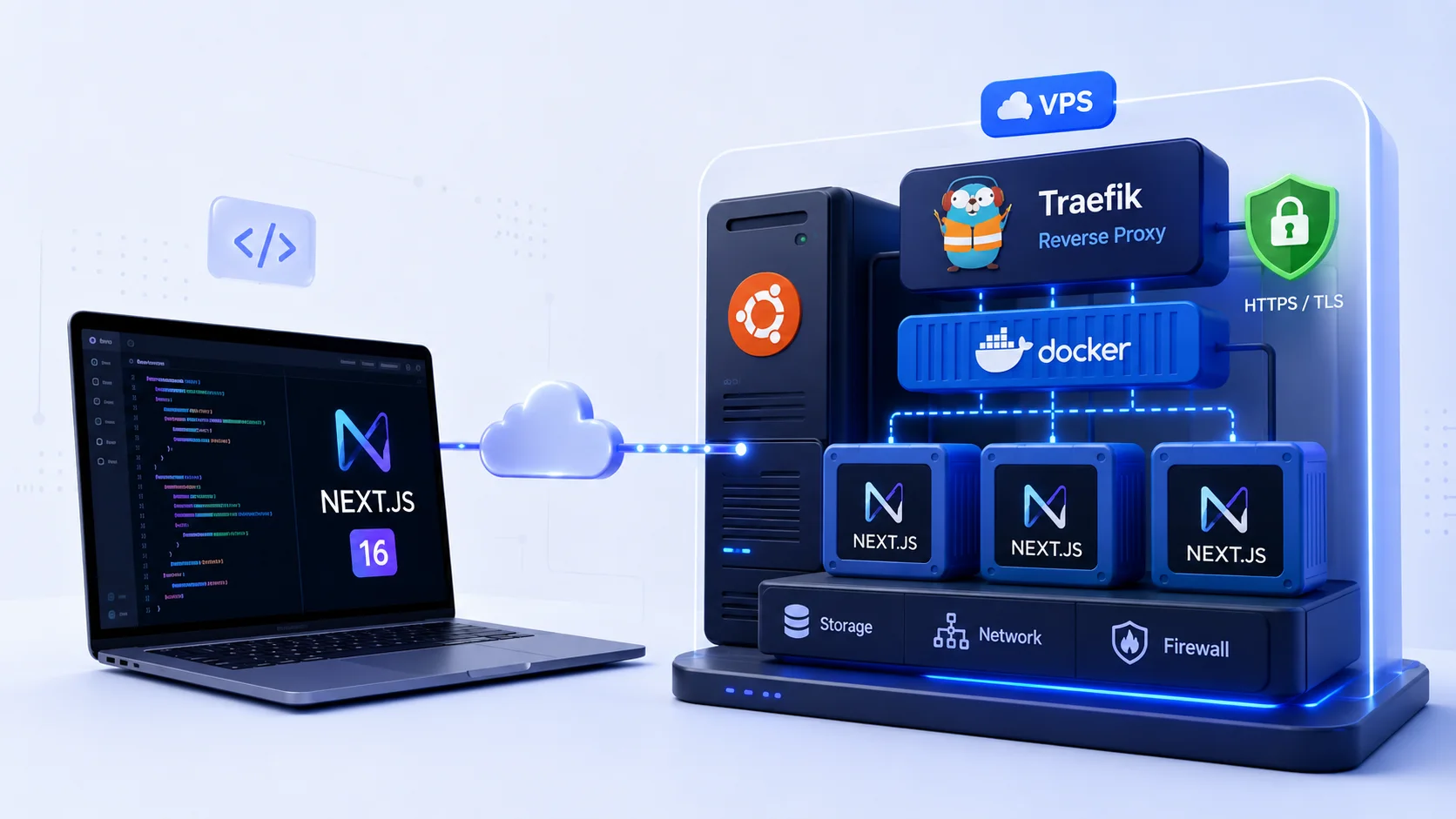 Next.js application deployed on a VPS using Docker and Traefik