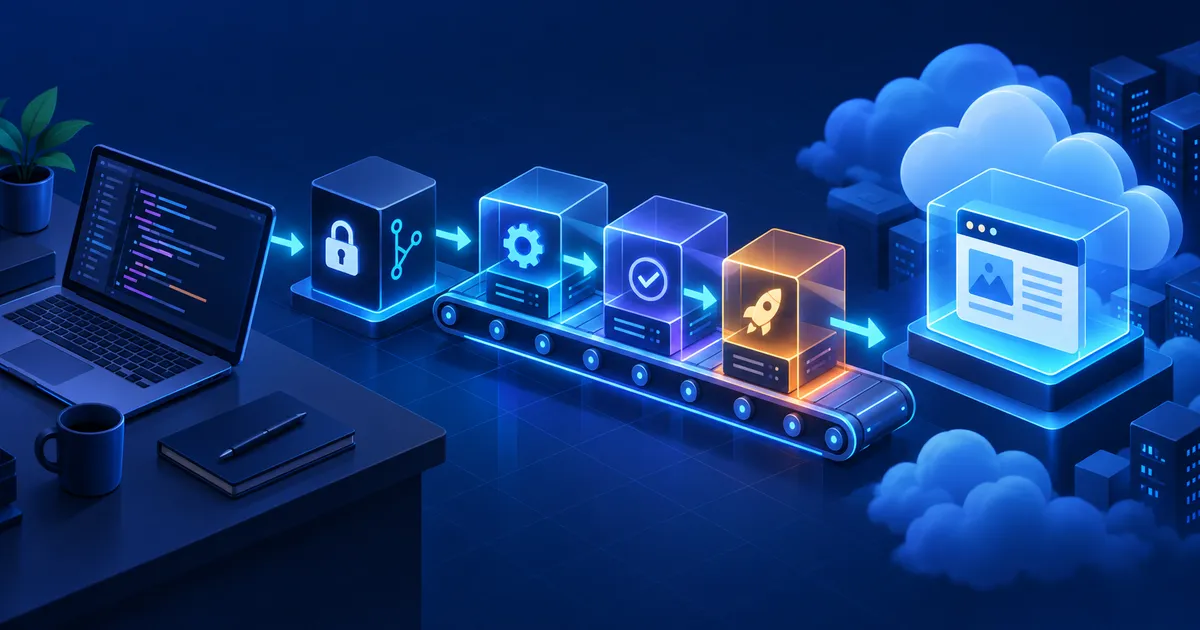 Code moving from a laptop into a protected deployment workflow