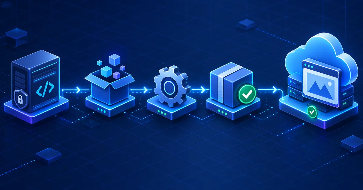 Source, package, build, artifact and cloud deployment stages