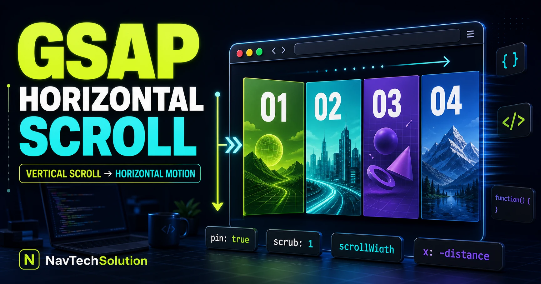 GSAP Horizontal Scroll Animation with ScrollTrigger Tutorial - NavTechSolution