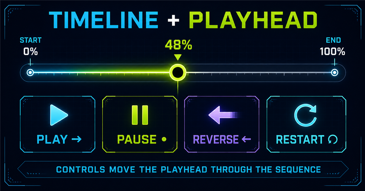GSAP timeline and playhead controls mental model