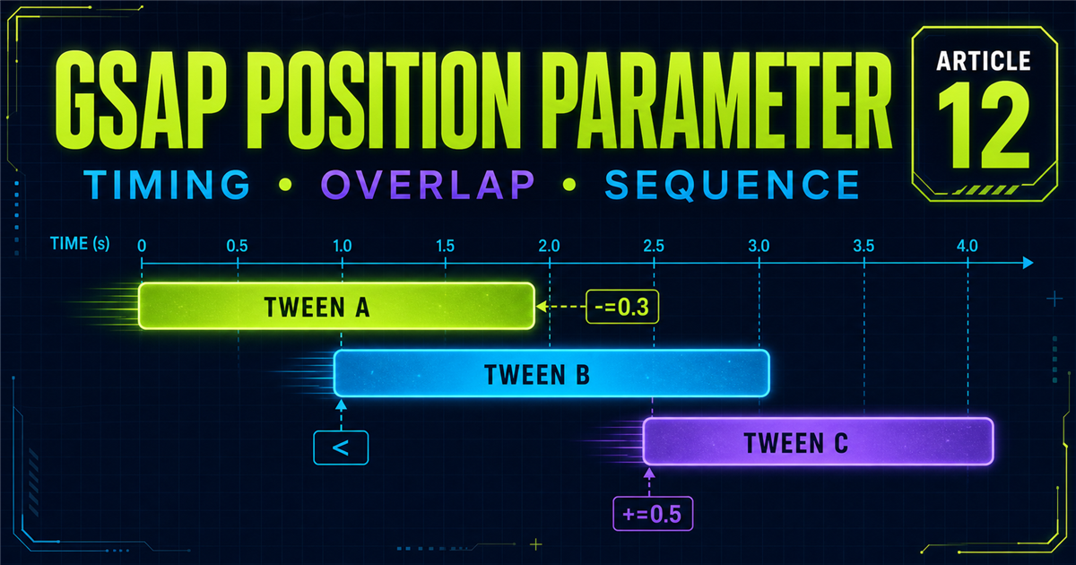 GSAP Timeline Position Parameter Overlap and Sequencing Tutorial - NavTechSolution